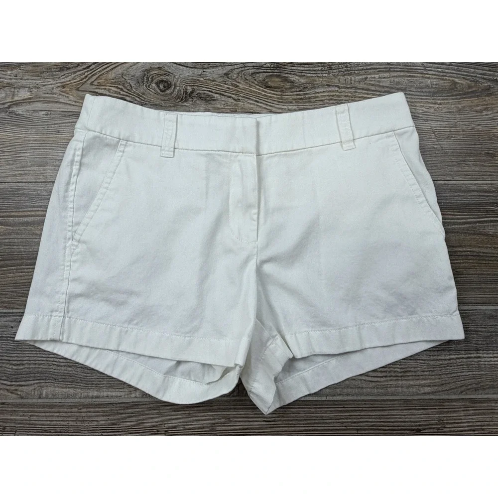 LOT OF 2 ~J Crew Classic Chino Shorts Women's Size 4 100% Cotton Beach Resort